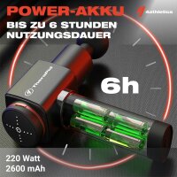 4athletics TheraPid Massage Gun Massage Pistole inkl. 6 Köpfe