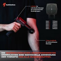 4athletics TheraPid Massage Gun Massage Pistole inkl. 6 Köpfe